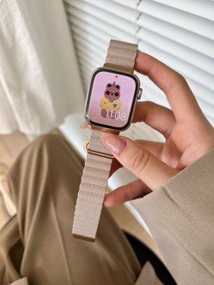 Litchi Grain Leather Magnetic Strap